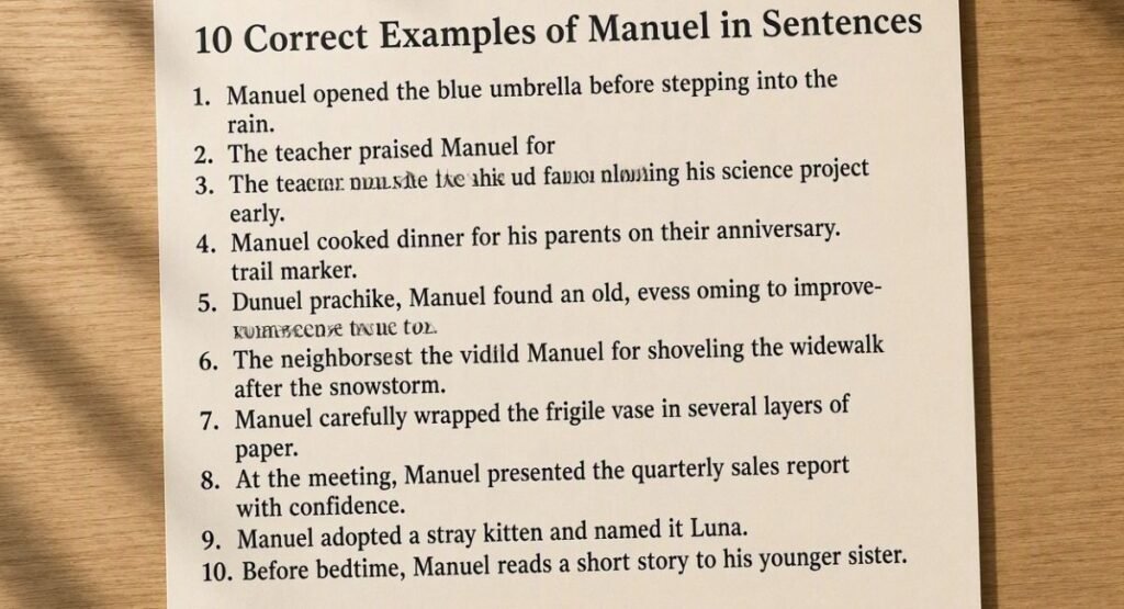 10 Correct Examples of Manuel in Sentences
