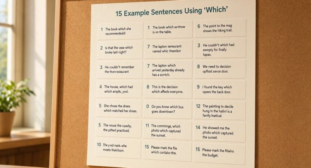 15 Correct Example Sentences Using “Which”