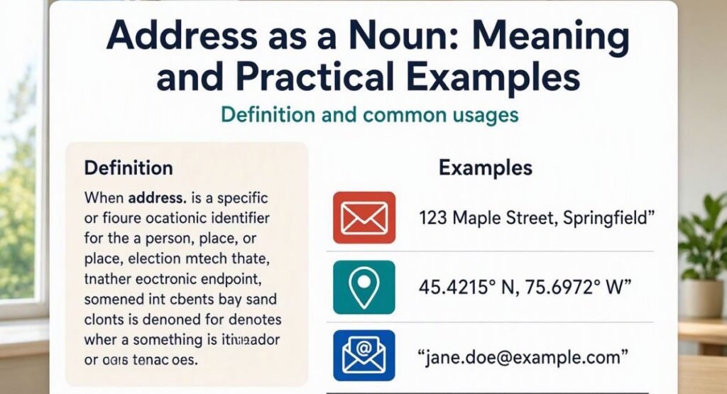 Address as a Noun: Meaning and Practical Examples