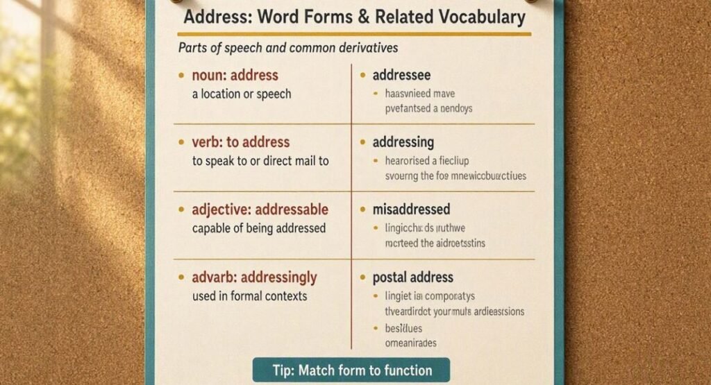 Address Word Forms and Related Vocabulary