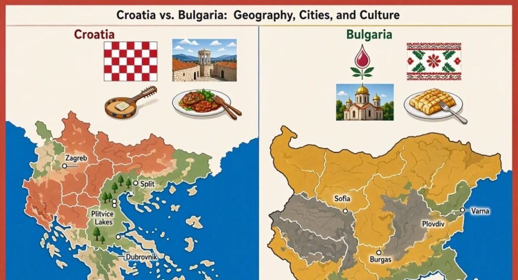 Croatia vs. Bulgaria: Geography, Cities, and Culture