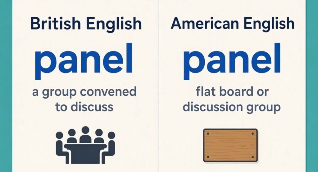 Panel in British and American English