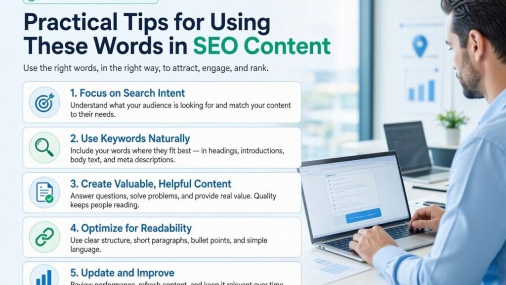 Practical Tips for Using These Words in SEO Content