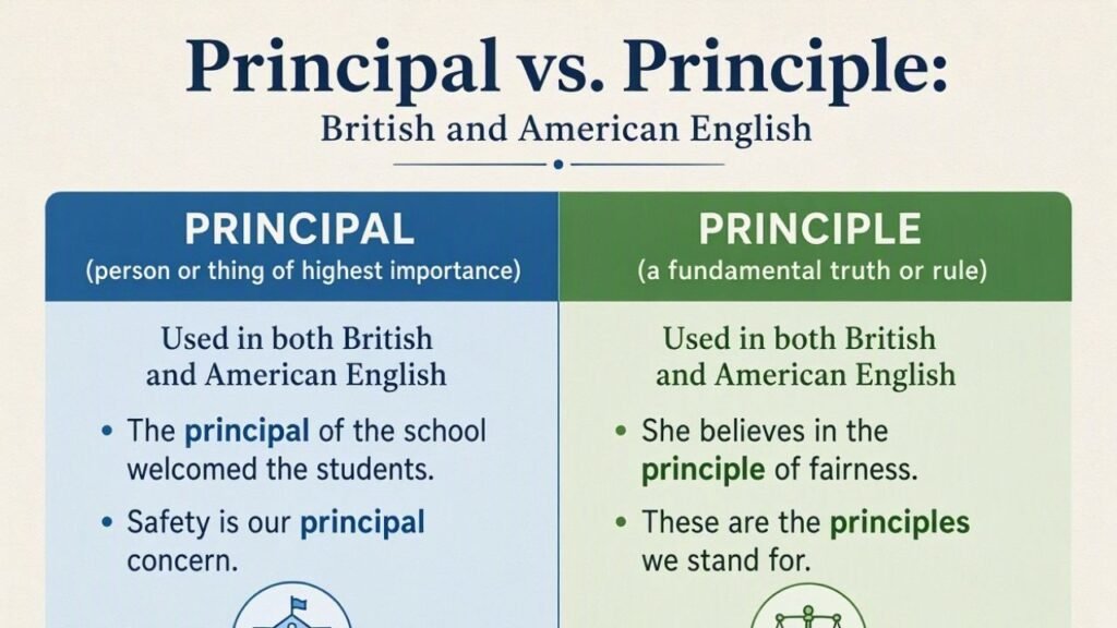 Principal vs. Principle: British and American English