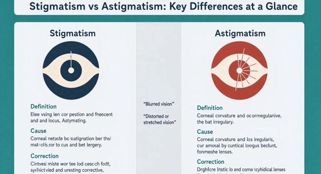 Stigmatism vs Astigmatism: Key Differences at a Glance