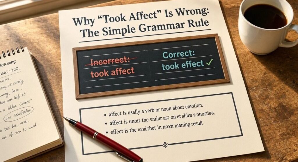 Why “Took Affect” Is Wrong: The Simple Grammar Rule